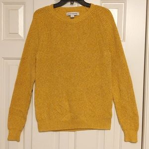 Men's Yellow Cotton Crewneck Sweatshirt